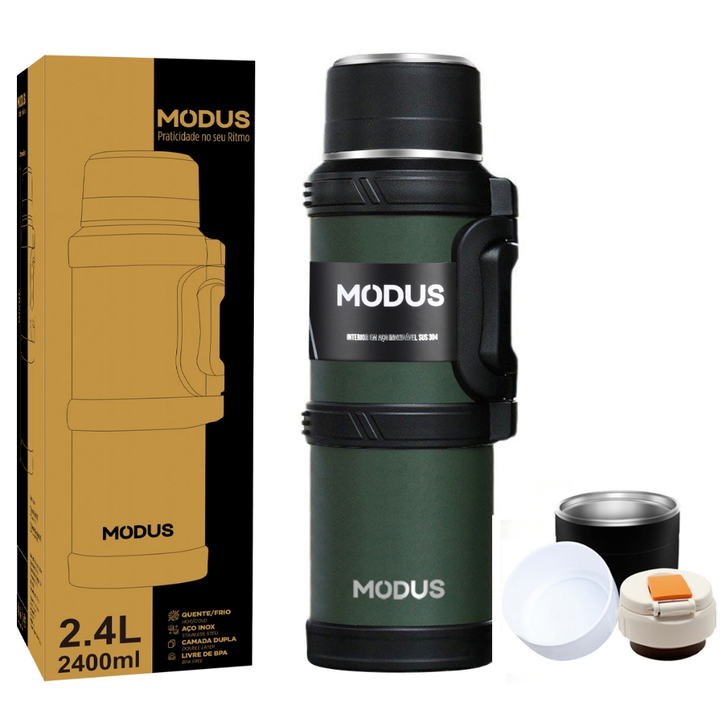 Modus Garrafa Térmica 2.4 Litros Capacidade Quente Frio Com Isolada — Cozinha e Utensílios