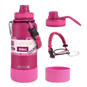 Modus Garrafa Térmica 950ml Feminina Cor Rosa Estampa Amora Com Alça