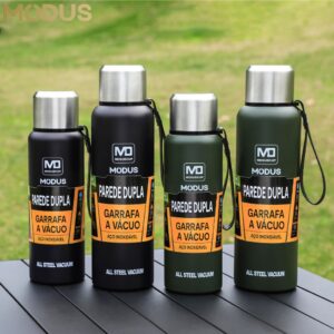 Modus Garrafa Térmica Aço Inox Portátil Caneca de Viagem com Corda e