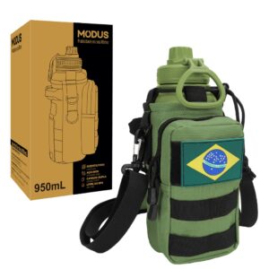 Modus Garrafa Térmica Com Bolsa Tática 1000ML Para Camping Trilha