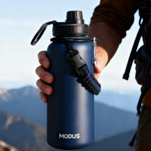 Modus Garrafa Térmica De Água Isolada 1000ml De Aço Inox Com Alça