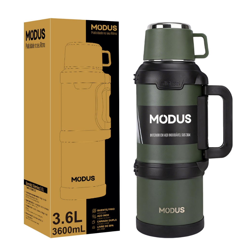 Modus Garrafa Térmica De Inox 3,6 Litros Isolamento Térmico