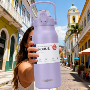 Modus Garrafa Térmica De Viagem Inox 1700ml Água Com Canudo — Cozinha e Utensílios