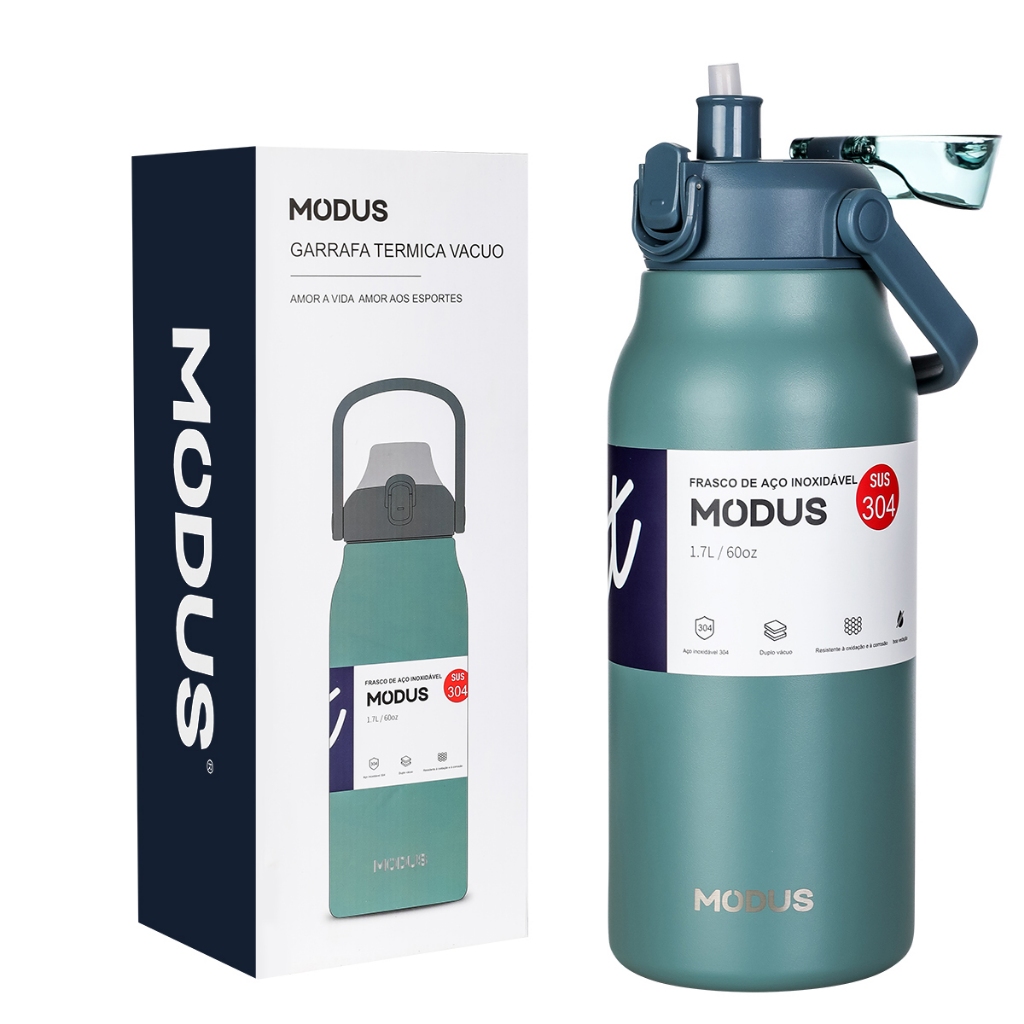 Modus Garrafa Térmica De Viagem Inox 1700ml Com Isolamento A Vácuo — Cozinha e Utensílios
