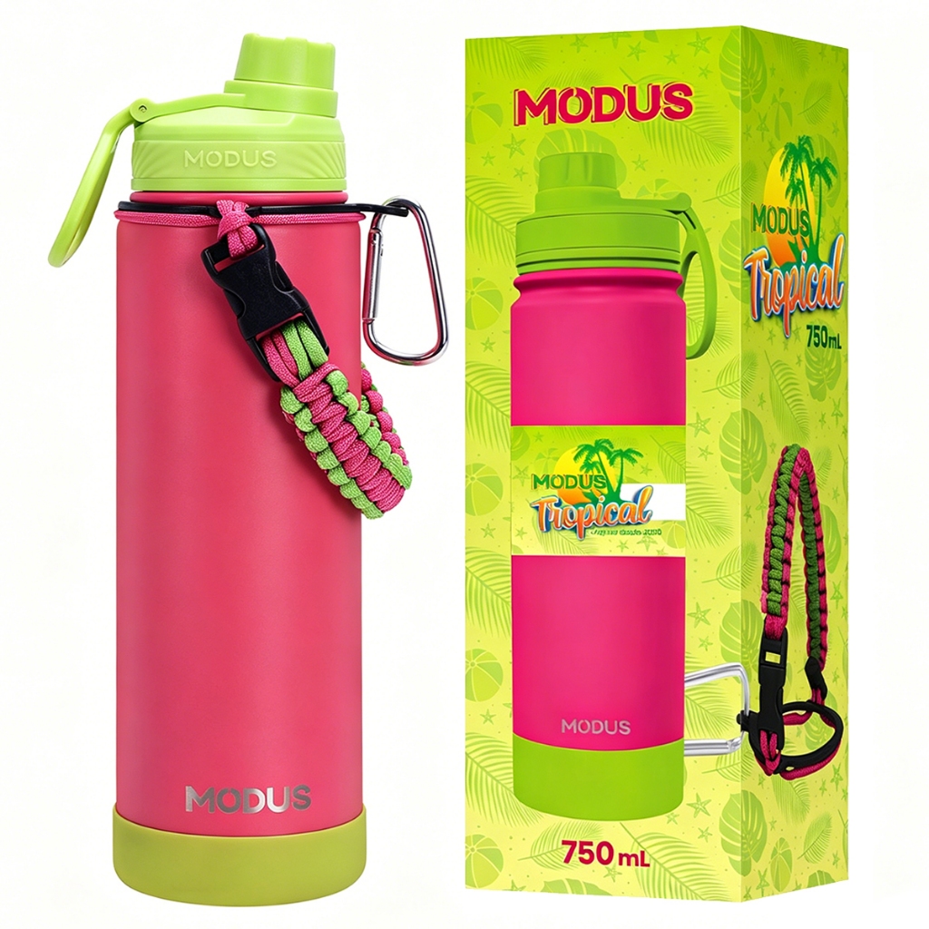 Modus Garrafa Térmica Esportes De Aço Inoxidável 750ml Com Alça