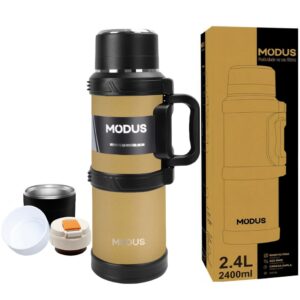 Modus Garrafa Térmica Inox 2.4Litros Com Alça, Tampa Copo Duas Tampas