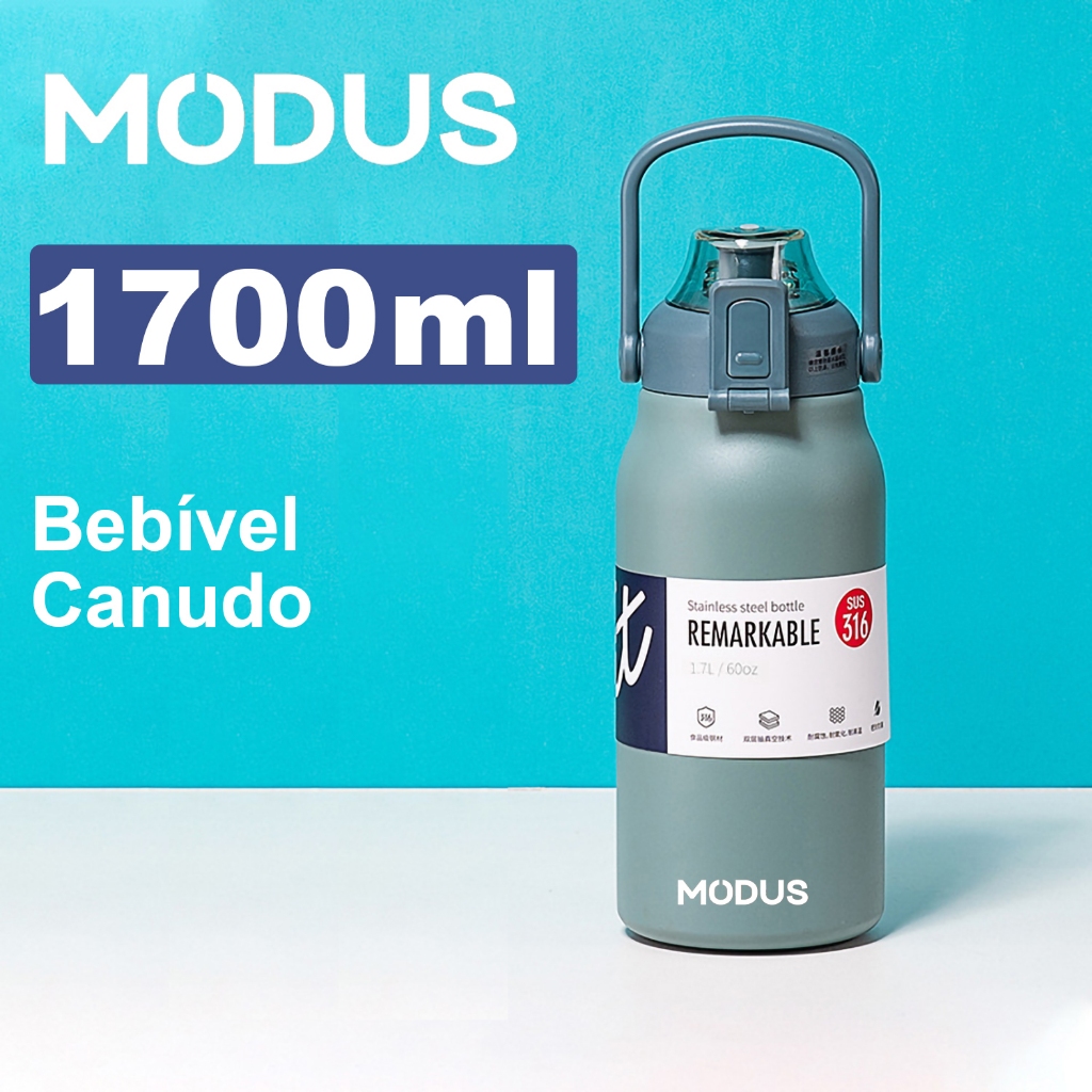 Modus Garrafa Térmica Isolada a Vácuo De Aço Inoxidável 1700ML Grande — Cozinha e Utensílios