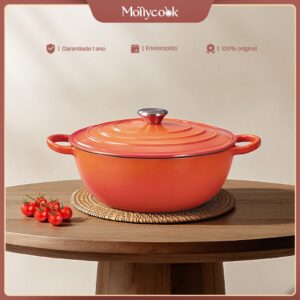 Mollycook Panela Caçarola de Ferro Fundido Esmaltado 26cm 3.8L — Cozinha e Utensílios