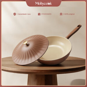 Mollycook Panela Wok Alumínio 32cm 5.7L Cerâmica Antiaderente Indução