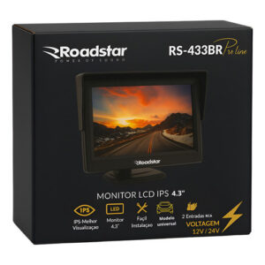 Monitor 4.3 Universal Rs-433br Roadstar Som Automotivo