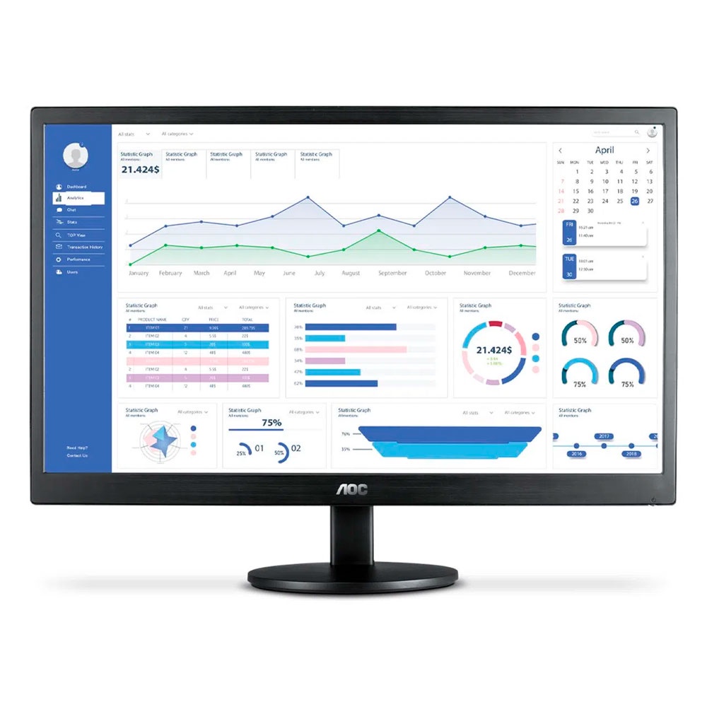 Monitor Aoc 18,5" HD LED 60Hz 5ms Hdmi Vga E970SWHNL — Informática