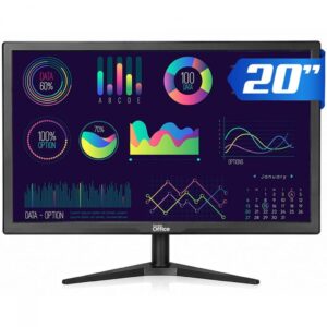 Monitor Dr. Office, 20 Pol, HD+, 60Hz, Hdmi Vga, Preto