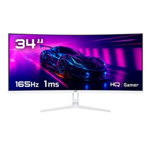 Monitor Gamer 34″ Curvo Branco 1ms, 165Hz, UltraWide 3440×1440 Amd