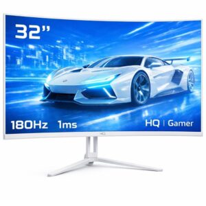 Monitor Gamer HQ 32″ Ultra Branco Curvo 1ms, 180Hz, Quad HD