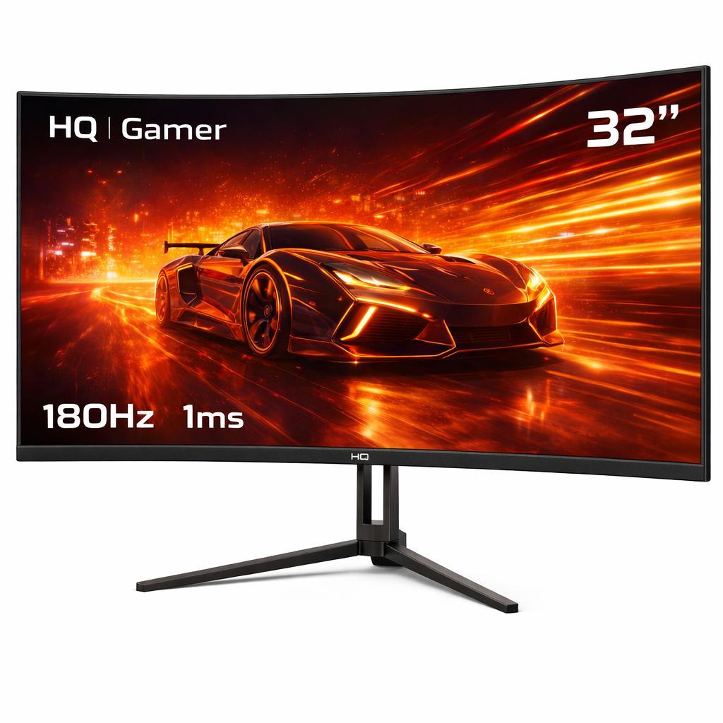 Monitor Gamer HQ Ultra 32" Curvo 1ms, 180Hz, Quad HD 2560x1440, Amd