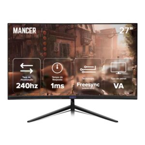 Monitor Gamer Mancer Valak VX3S, 27 Pol, VA, Curvo, 2K, 1ms, 240Hz