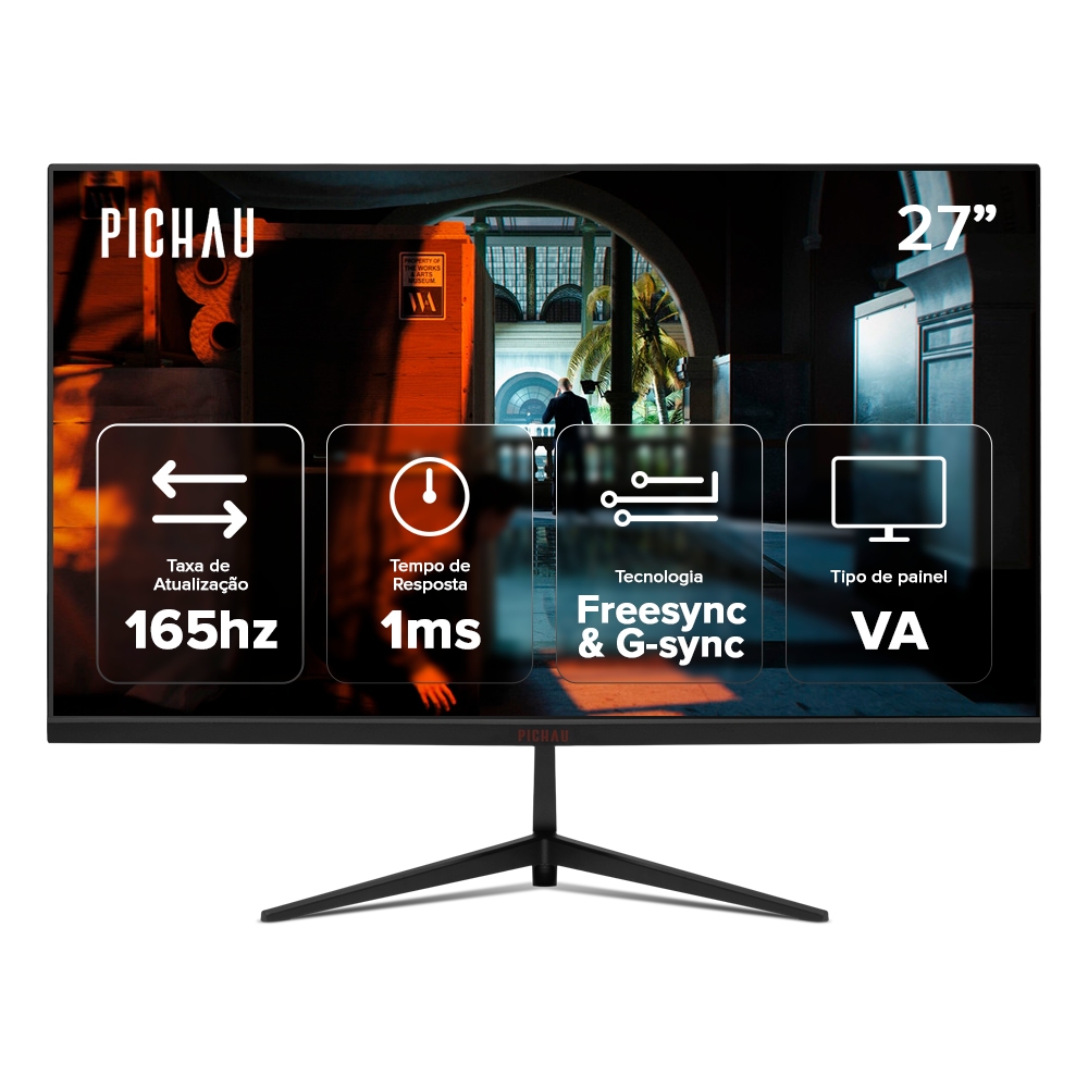 Monitor Gamer Pichau Athen V4 Ultra, 27 Pol, VA, Qhd, 1ms, 165Hz — Informática