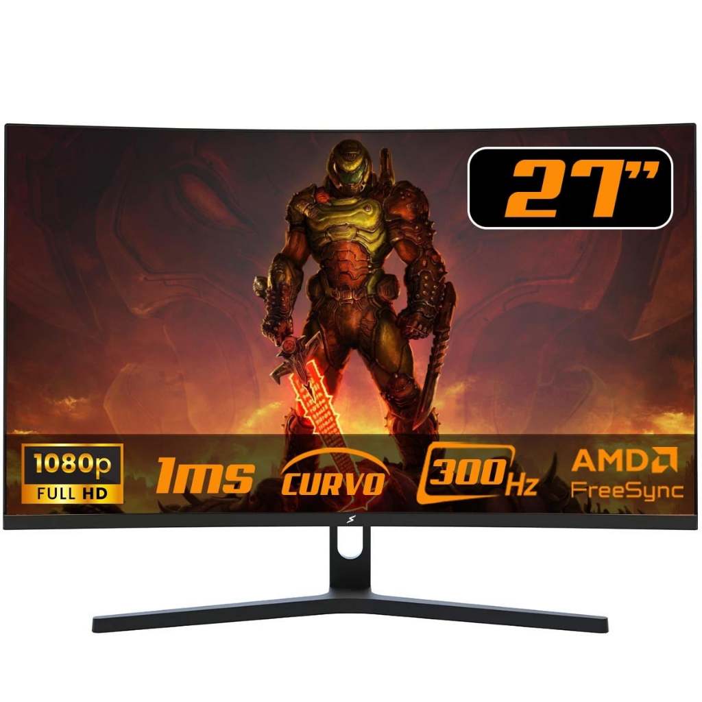 Monitor Gamer SuperFrame Precision 27" Curvo FHD 1ms 300Hz FreeSync