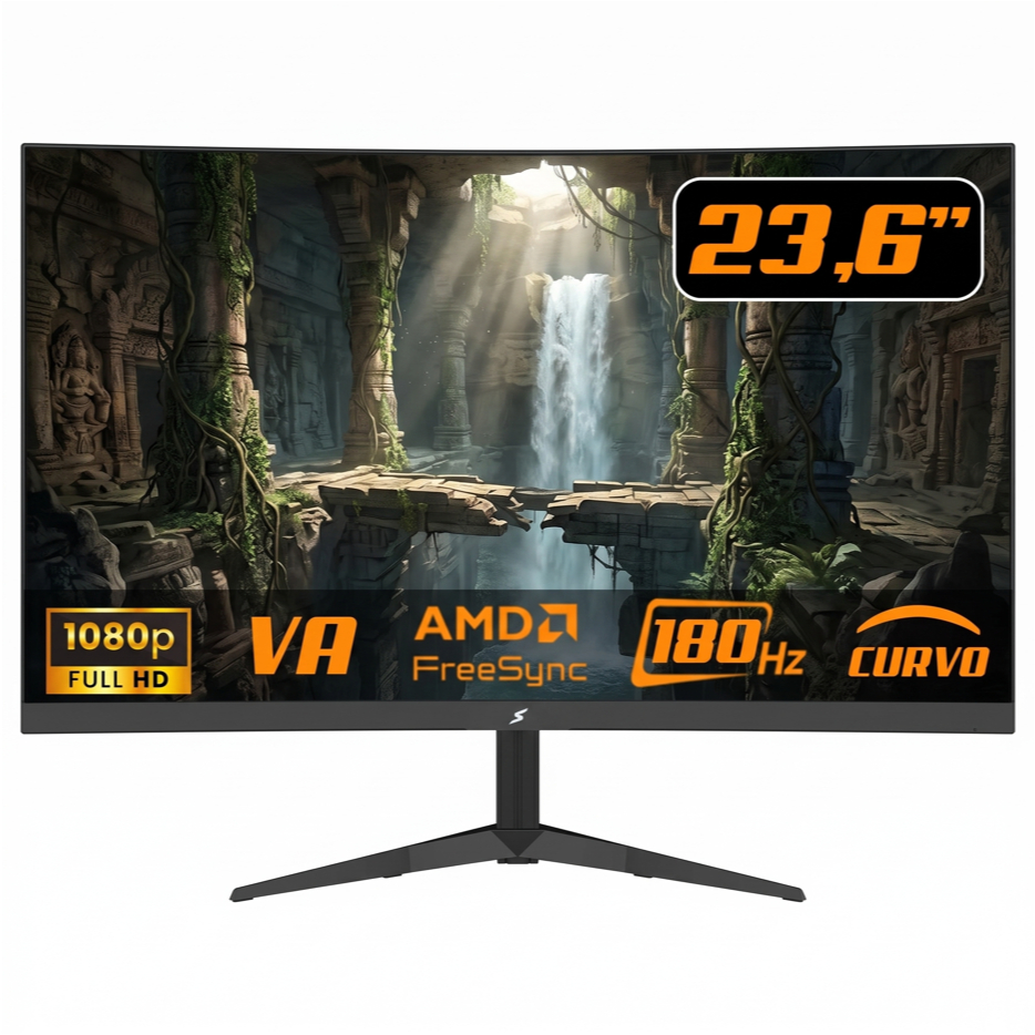 Monitor Gamer SuperFrame Precision Ultra V4 23.6 Po, Curvo Full HD VA — Informática