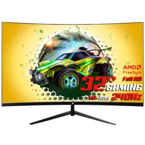 Monitor Gamer SuperFrame Ultra, 32 Pol, Curvo, Full HD, 1ms, 240Hz