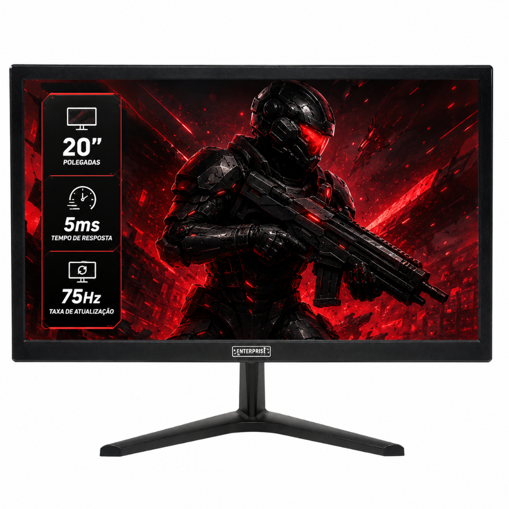 Monitor LED 20" Enterprise Widescreen 75Hz Hdmi Vga Tela Nítida e — Informática