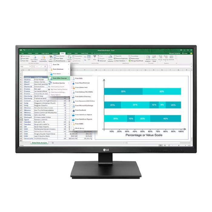 Monitor LG 23,8” Full HD Ips LED Vga Hdmi DisplayPort Vesa
