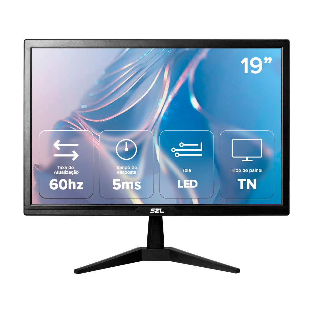 Monitor Szl 19, 19 Pol, TN, HD, 5ms, 60Hz, Hdmi Vga — Informática