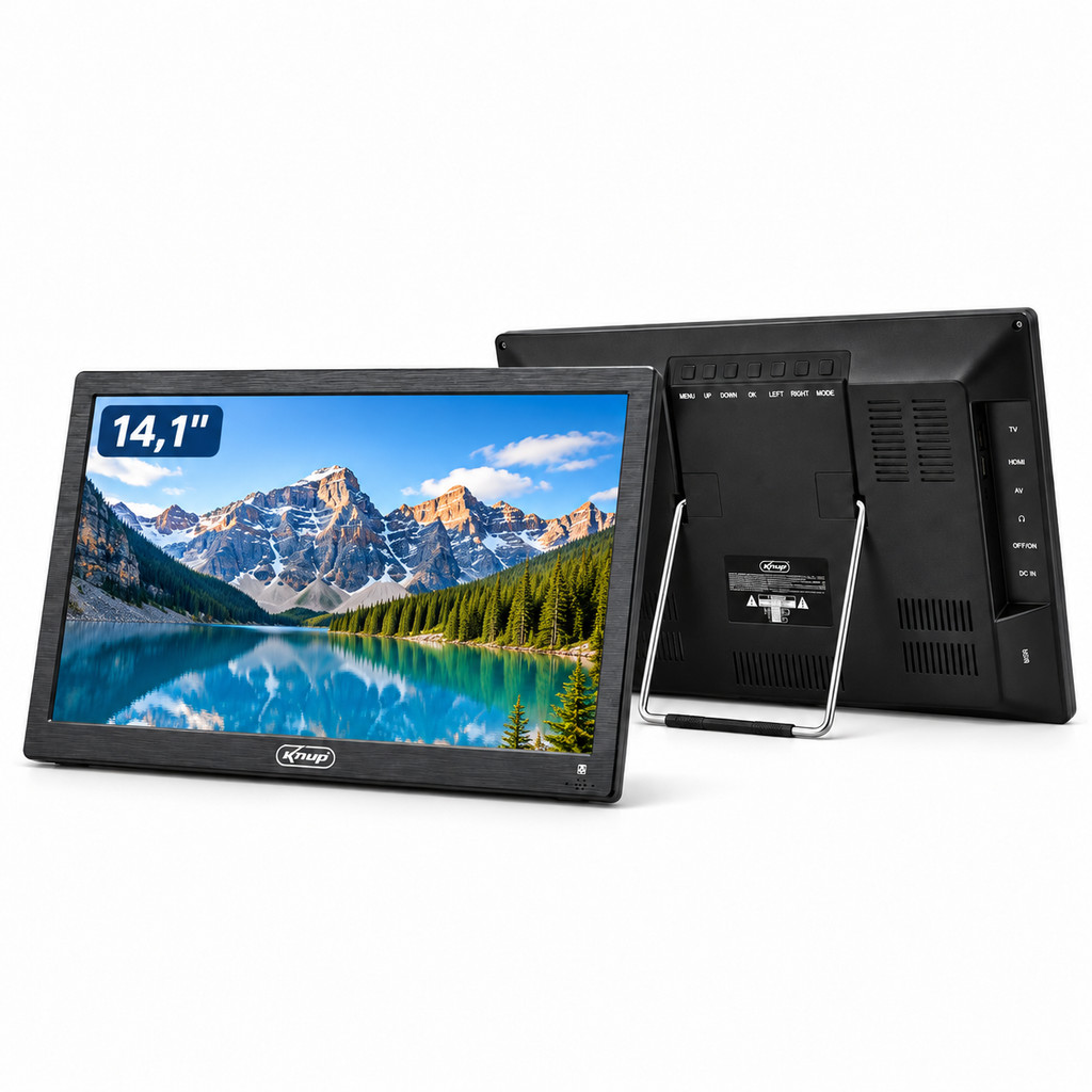 Monitor TV Digital Portátil 14,1" LCD 1440x900 Hdmi USB Bateria