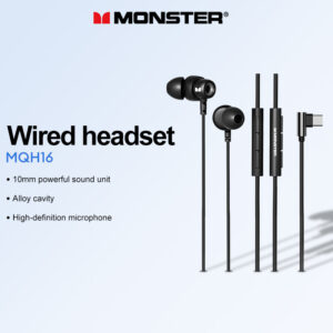 Monser MQH15 3.5 Mm Type C Fone De Ouvido Com Fio HiFi Semi-in-Ear