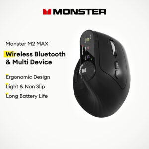 Monster M2 Max Mouse Bluetooth Sem Fio Antiderrapante Design
