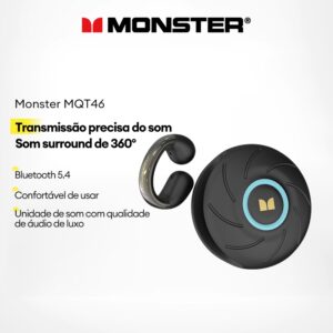 Monster MQT46 Fone De Ouvido Bluetooth Esportivo Sem Queda De