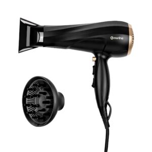 Morina Secador de cabelo 1900 watts Preto com coletor de vento e