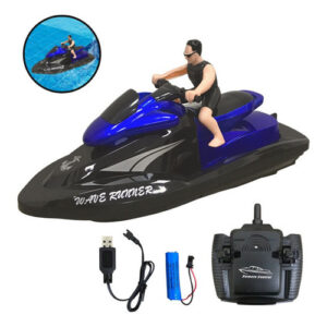 Moto Aquática Controle Remoto Azul 4 Canais Brinquedo Infantil Para