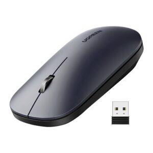 Mouse Bluetooth Sem Fio Ugreen 4000dpi 2,4Gz Cinza Preto