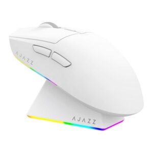 Mouse Gamer Ajazz V2 MC, 12000DPI, 6 Botoes, Tri-Mode, Branco