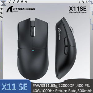 Mouse Gamer Leve Attack Shark SE com Três Modos, Vida Útil dos Botões