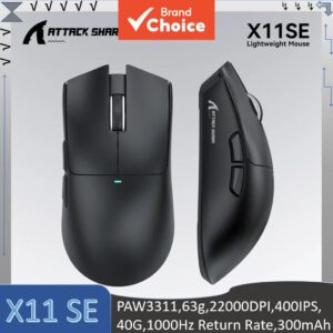 Mouse Gamer Leve Tri-Modo Attack Shark SE, Vida útil Huano 20 milhões