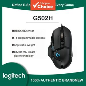 Mouse Gamer Logitech Hero 25600 DPI RGB Programável, Ajustável de