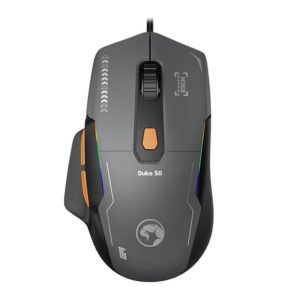 Mouse Gamer Marvo Duke 50, RGB, 12800DPI, 6 Botoes, Cinza e Laranja