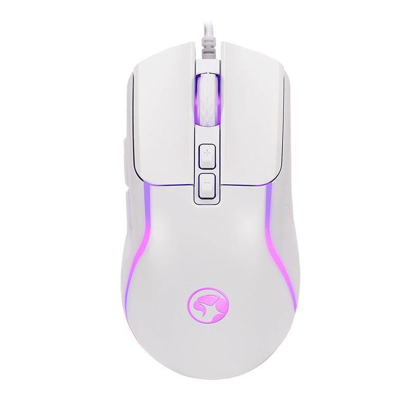 Mouse Gamer Marvo M292, RGB, 8000DPI, 7 Botoes, Branco — Informática