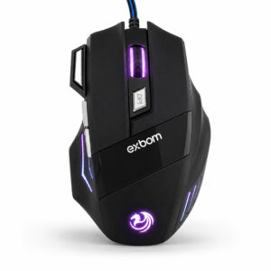 Mouse Gamer RGB Exbom 3200 DPI 7 Botões USB Alta Precisão Ergonômico
