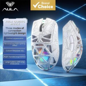 Mouse Gamer Sem Fio Aula 67g Ultraleve Sensor 12000 DPI Design
