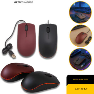Mouse Óptico Básico Com Fio Usb Lehmox Premium — Informática