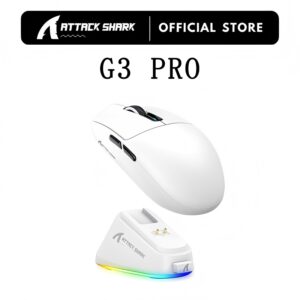 Mouse Para Jogos Sem Fio Attack Shark G3 Pro Tri-Modo 25000DPI Sensor