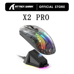 Mouse Para Jogos Sem Fio Attack Shark X2 Pro PixArt 3212 4000 DPI RGB