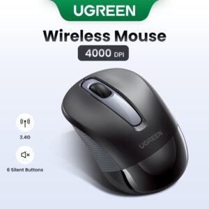 Mouse Sem Fio Ugreen 6 Botões Silenciosos Bluetooth 5.0 2.4G Modo