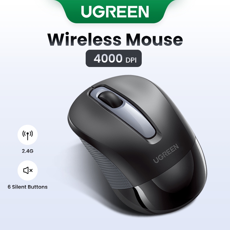 Mouse Sem Fio Ugreen 6 Botões Silenciosos Bluetooth 5.0 2.4G Modo