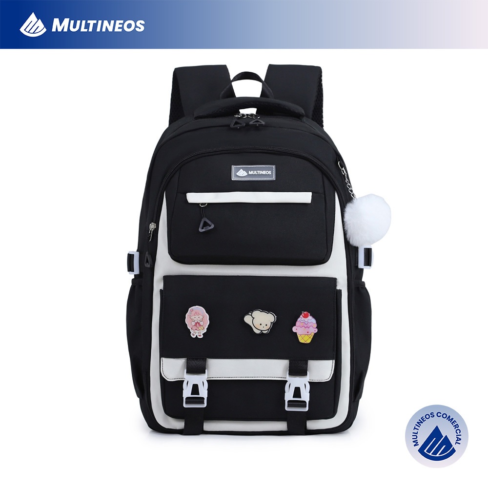 Multineos Mochila Feminina Universitário Mochila Para Colégio Textura — Bolsas e Mochilas