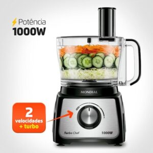 Multiprocessador 5 em 1 Mondial 2 Vel. 1000W Preto