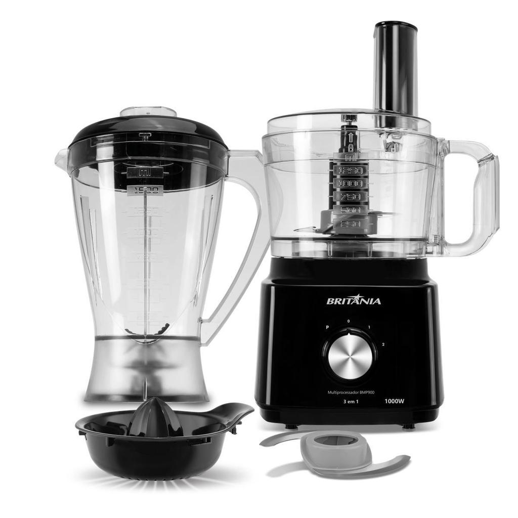 Multiprocessador Britânia 1000W 3 em 1 Lâminas Inox BMP900C — Informática